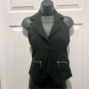 Y2K Anonyme Sans Toi Blazer Crop Tank Top Size 6 Small Women Backless Zip collar